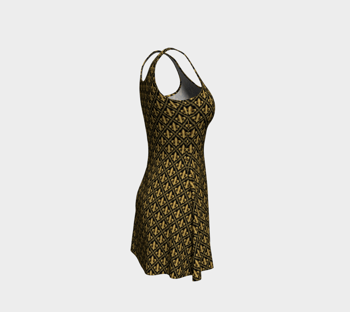 Gold Fleur-de-Lis Symbols Pattern on Black preview #4