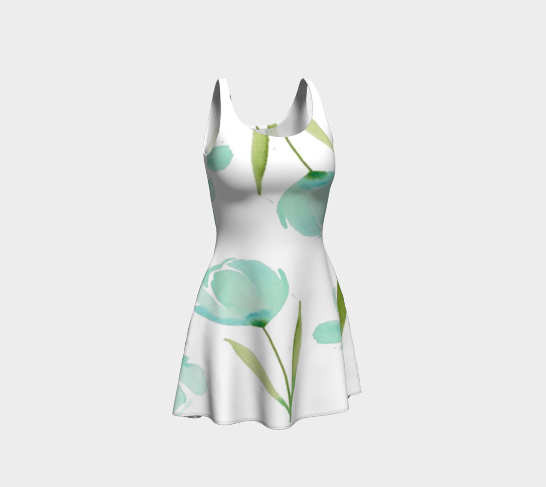 Aperçu de Teal Flowers Dress #1