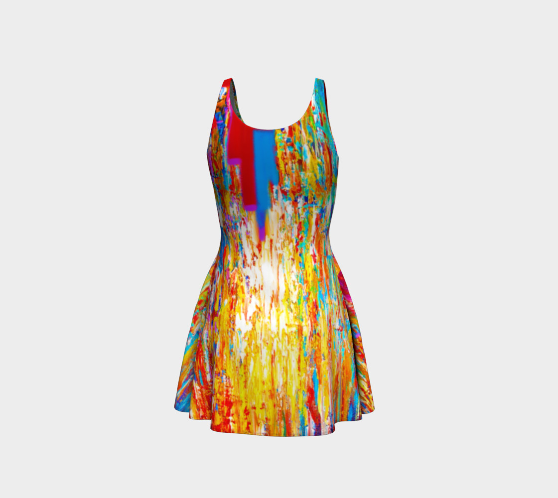 Van Gogh Rainbow Flare Dress preview #3