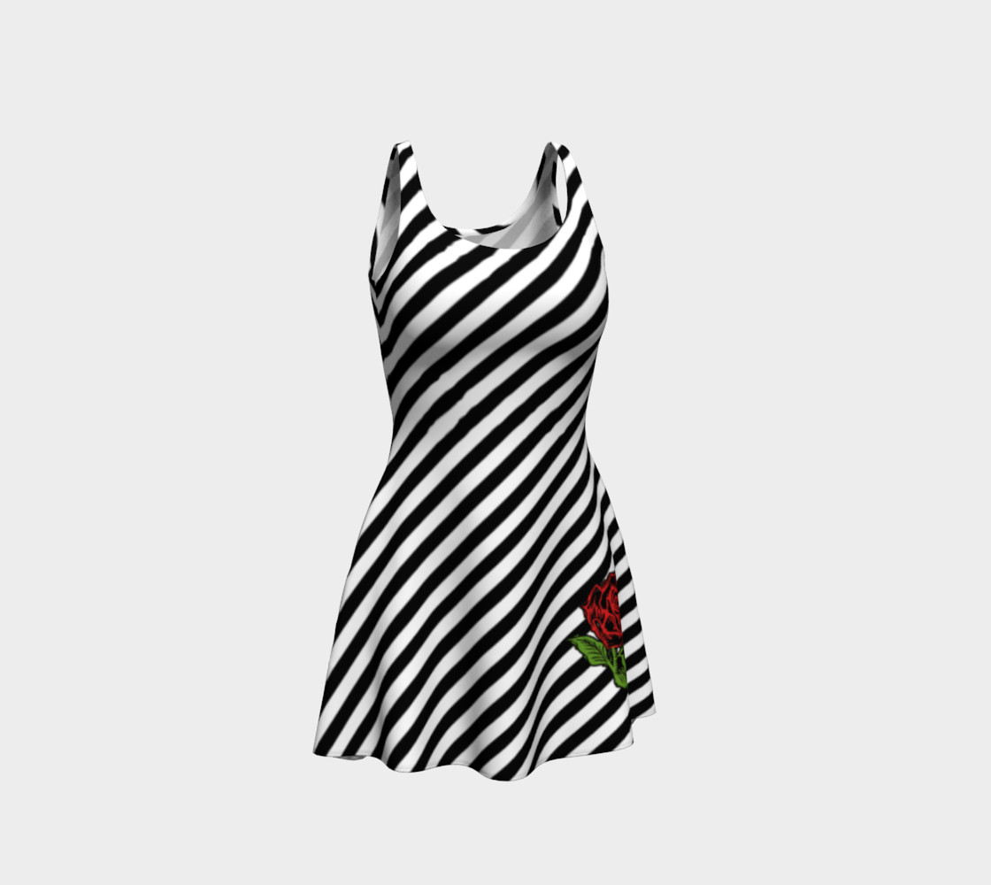 Red Rose Stripe Goth summer dress  3D preview