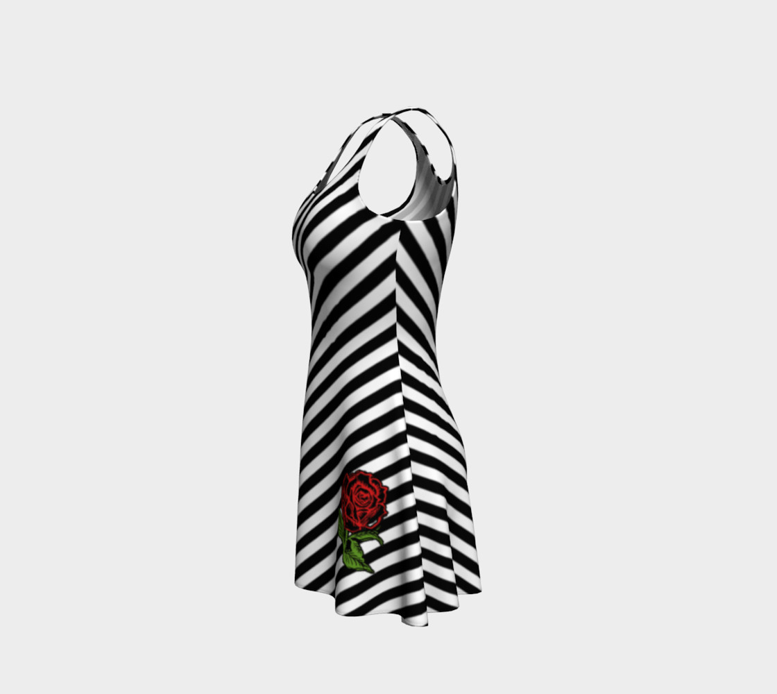 Red Rose Stripe Goth summer dress preview #2