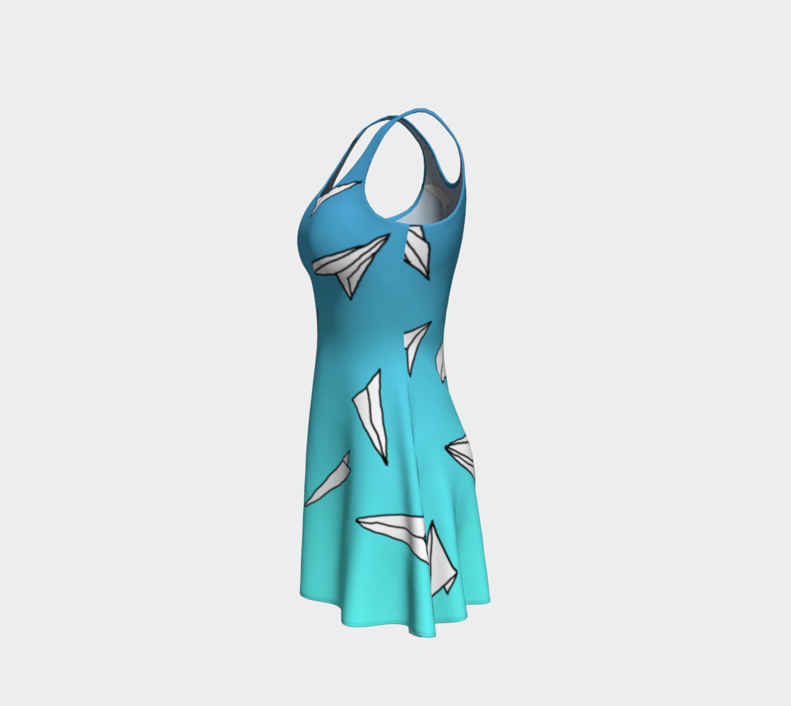 Paper Planes, Blue Ombre, Sleeveless, Summer Dress Miniature #3