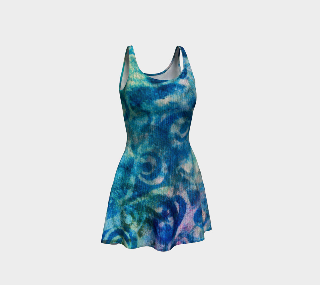Blue Swirl Variation Flare Dress thumbnail #2