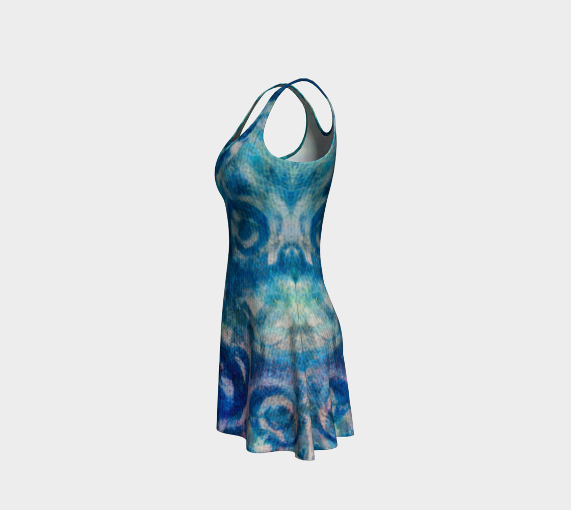 Blue Swirl Variation Flare Dress preview #2
