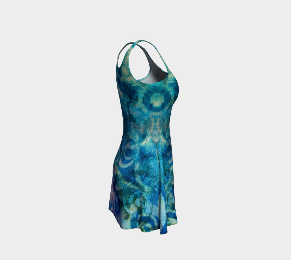 Blue Swirl Variation Flare Dress preview #4