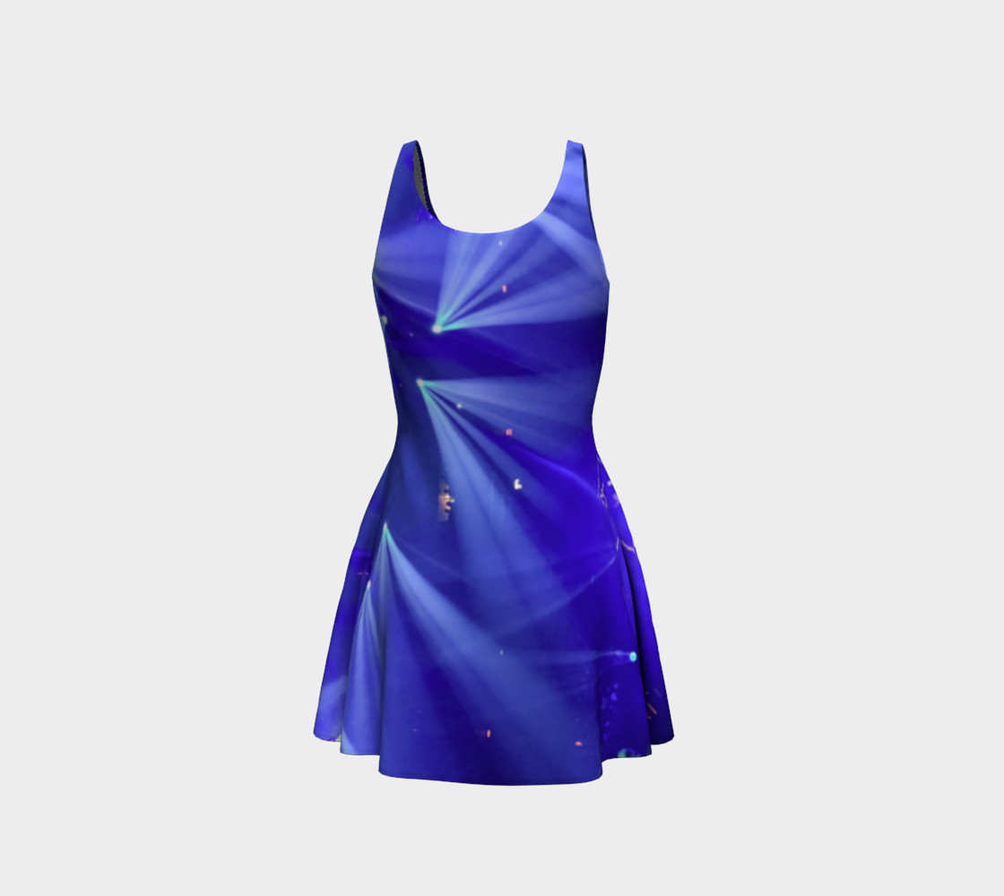 Blue and White Flare Dress preview #3