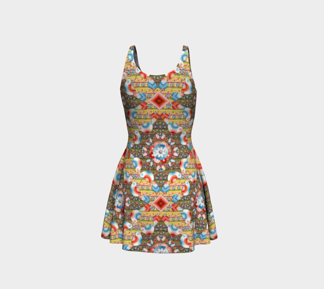 Heraldic Lovebird Flare Dress preview #3