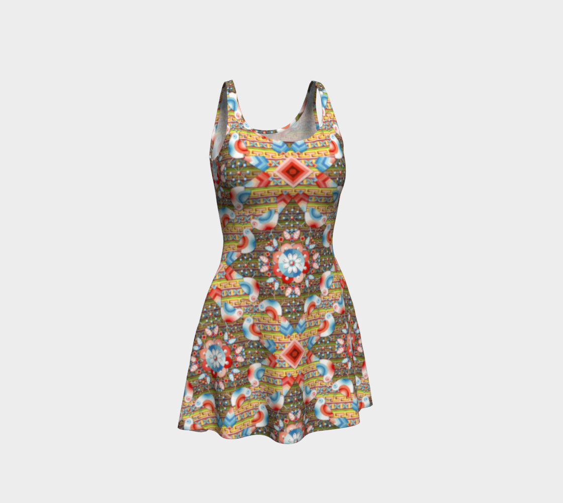 Heraldic Lovebird Flare Dress preview #1