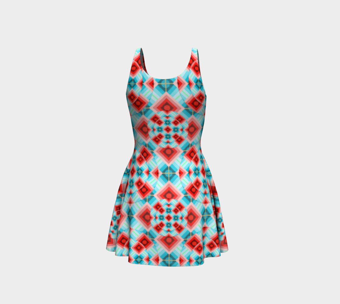 Aperçu de Groovy Argyle Flare Dress small print #3