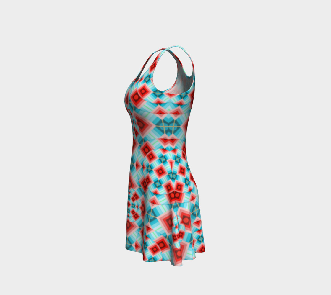 Aperçu de Groovy Argyle Flare Dress small print #2