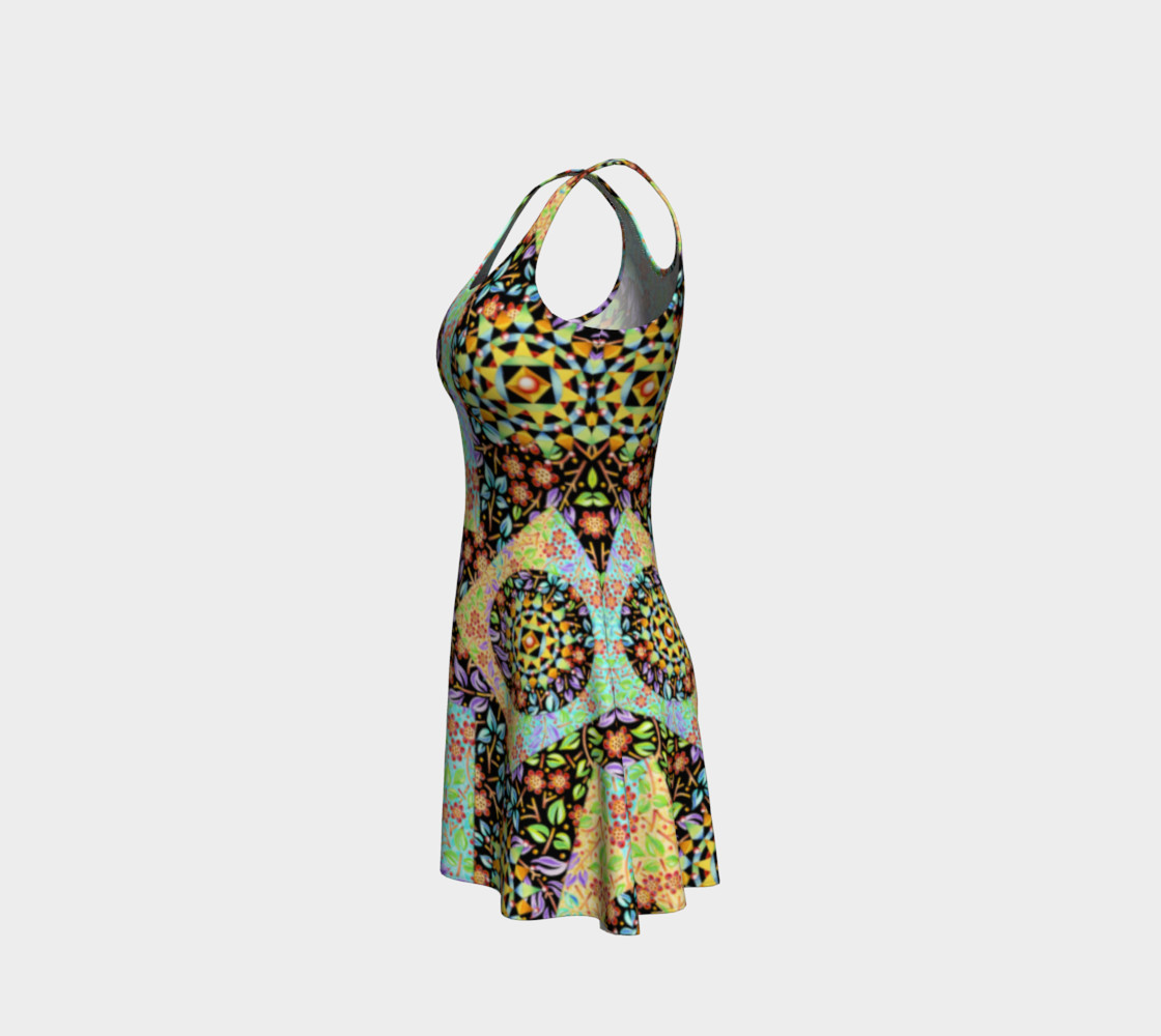 Aperçu de Filigree Floral Patchwork Flare Dress #2