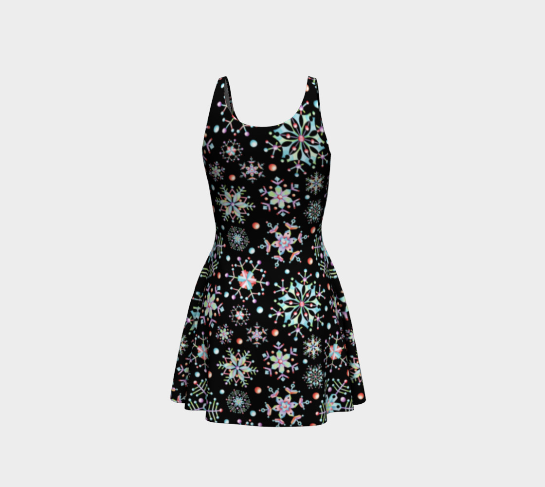 Aperçu de Prismatic Snowflakes Flare Dress #3
