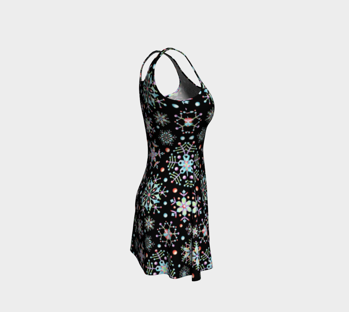 Aperçu de Prismatic Snowflakes Flare Dress #4