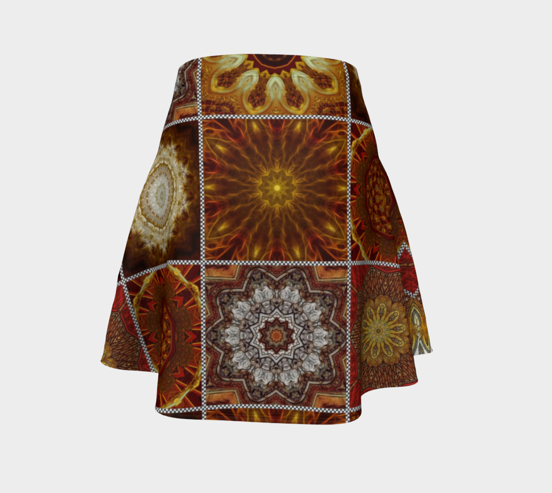 Golden Thai Crazy Quilt Flare Skirt preview #4