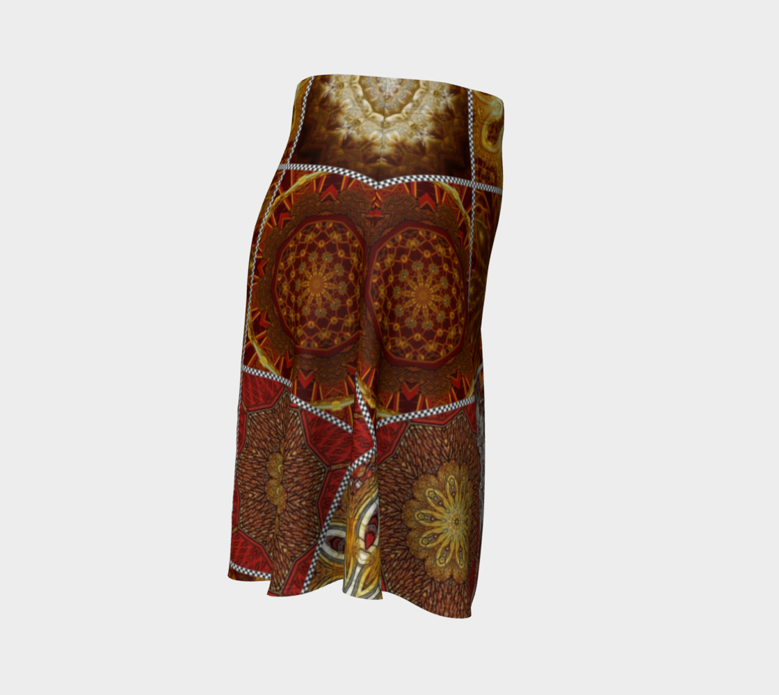 Golden Thai Crazy Quilt Flare Skirt preview #3