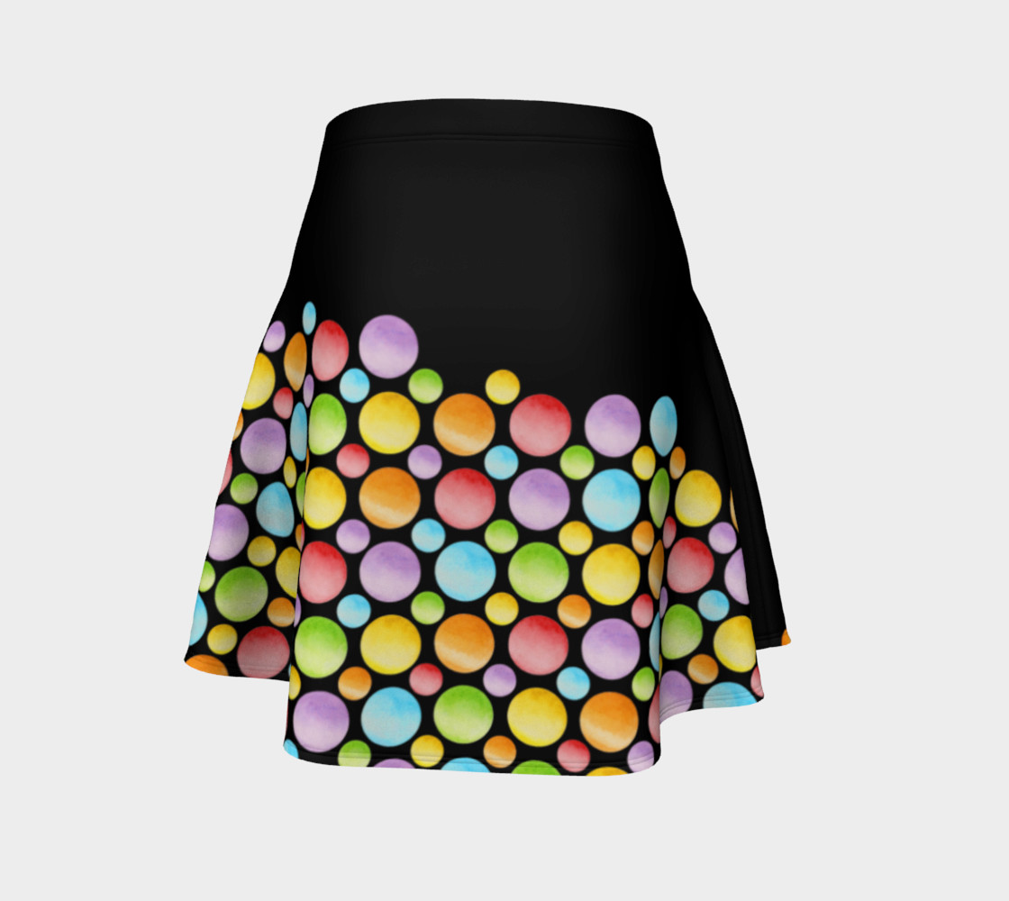 Aperçu de Rainbow Polka Dots Flare Skirt placement #4