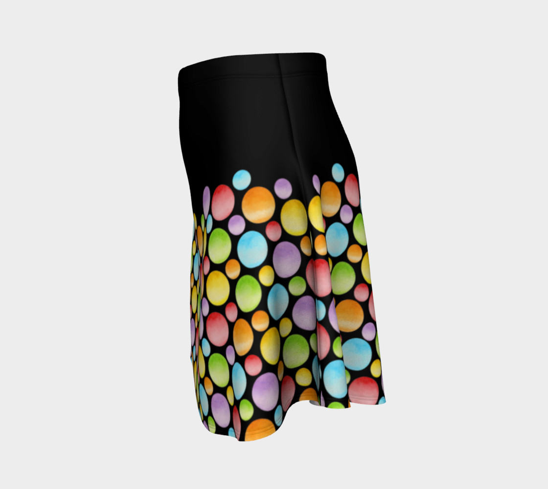 Aperçu de Rainbow Polka Dots Flare Skirt placement #2