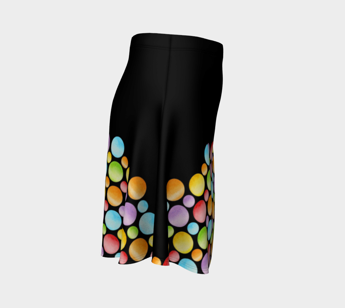 Aperçu de Rainbow Polka Dots Flare Skirt placement #3