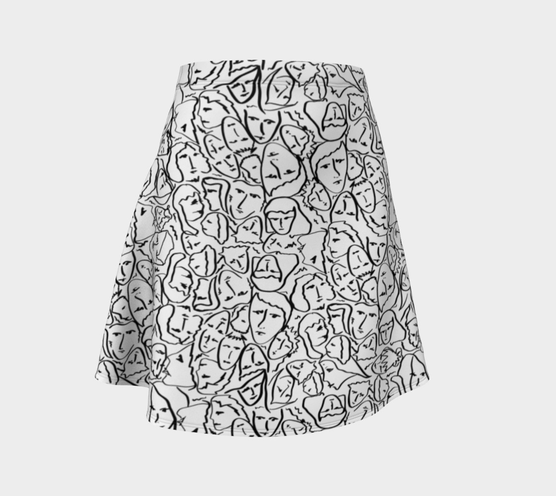 Elio's Shirt Faces in Black Outlines on White preview #1
