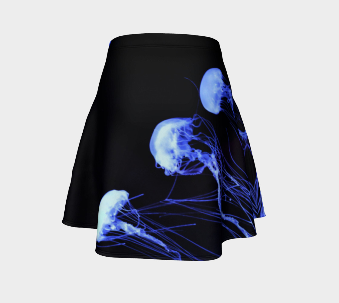 Black light Reactive Jellyfish Accent Skater Skirt preview #4