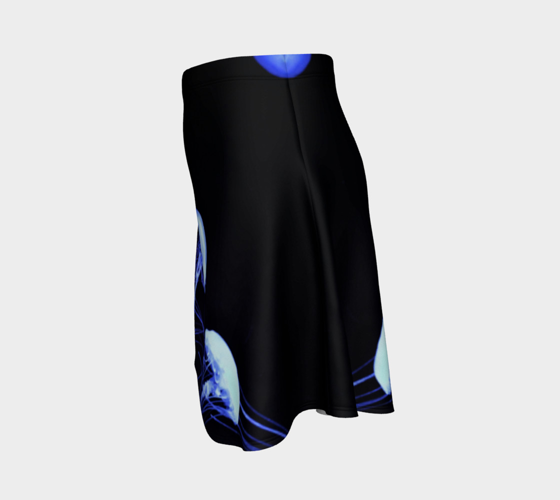 Black light Reactive Jellyfish Accent Skater Skirt preview #2