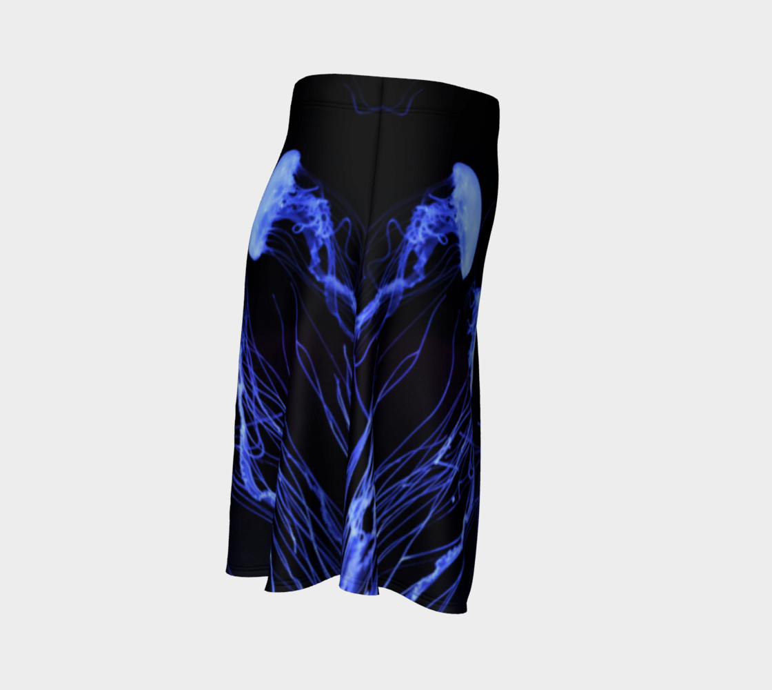 Black light Reactive Jellyfish Accent Skater Skirt preview #3
