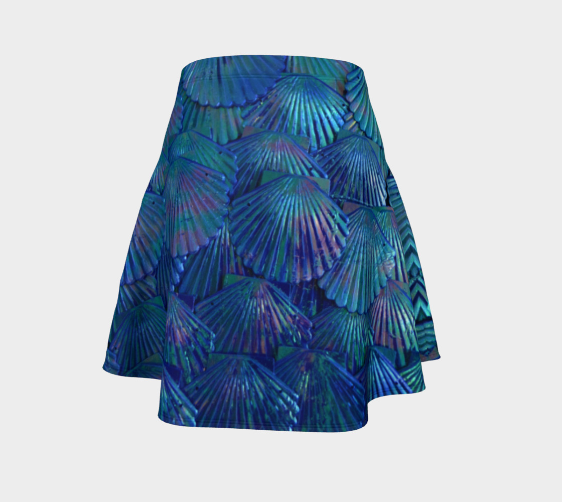 Blue Large-Scale Mermaid Skater Skirt preview #4