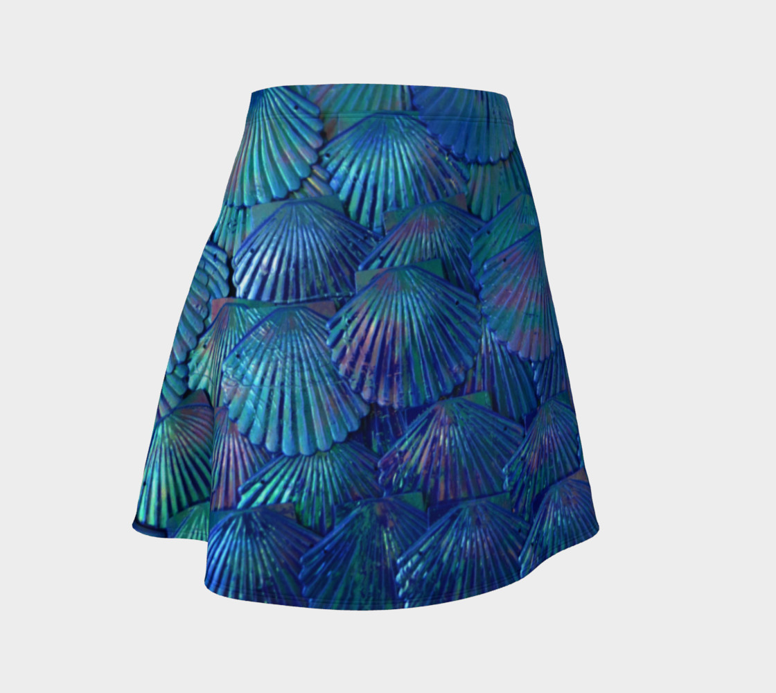 Blue Large-Scale Mermaid Skater Skirt preview #1