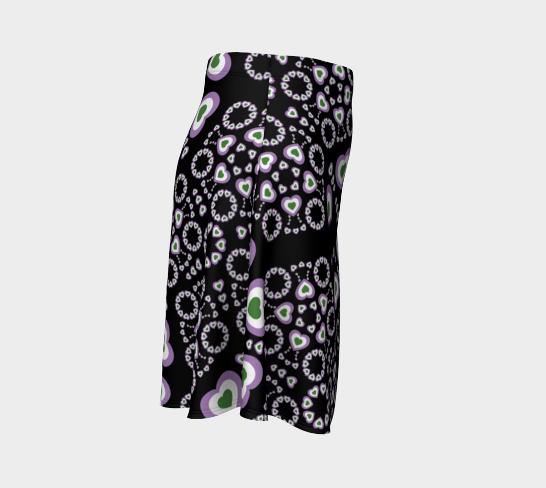 Genderqueer Pride Pattern Skirt (black bg) preview #3
