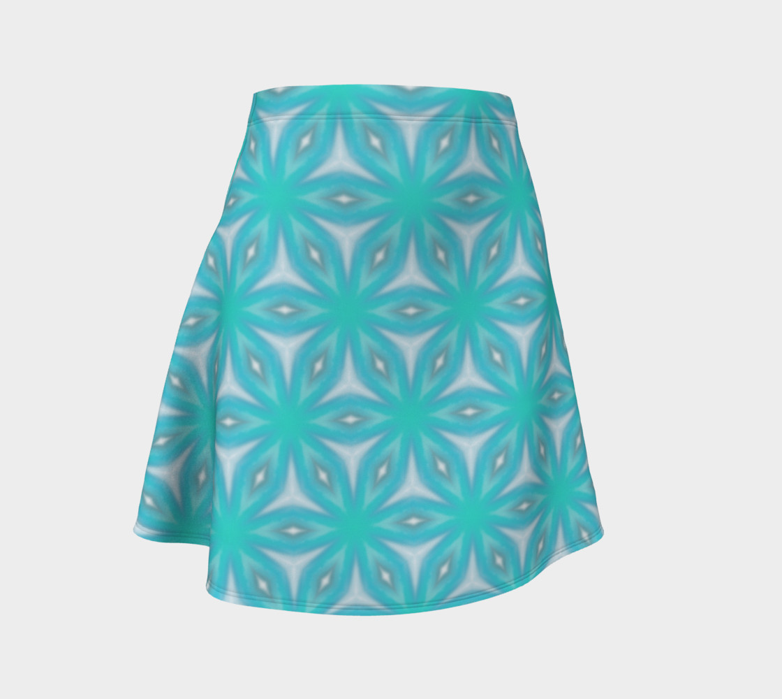 Green blue flower print preview #1