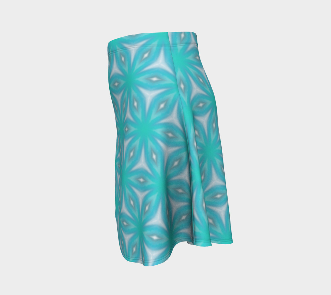 Green blue flower print preview #2