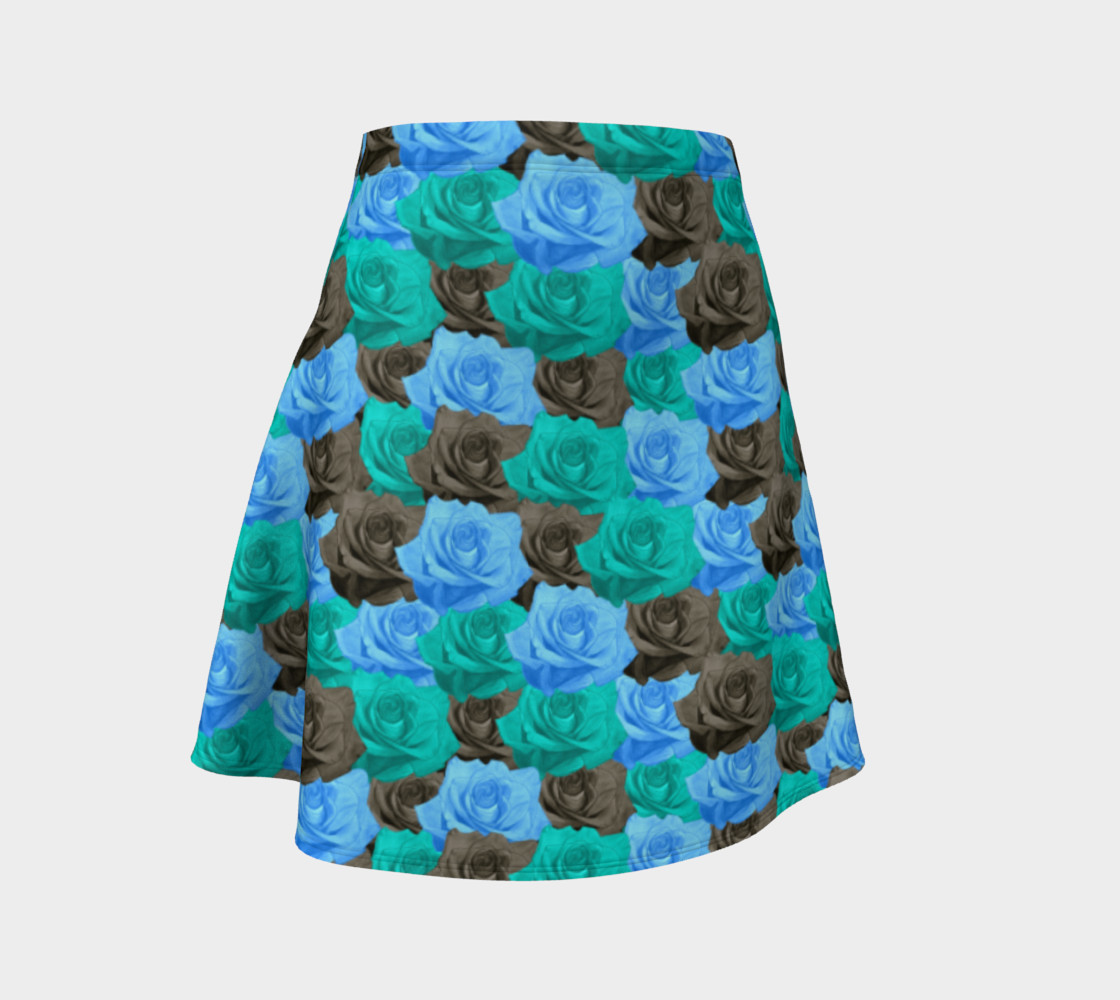 Blue Roses Flare Skirt Miniature #2