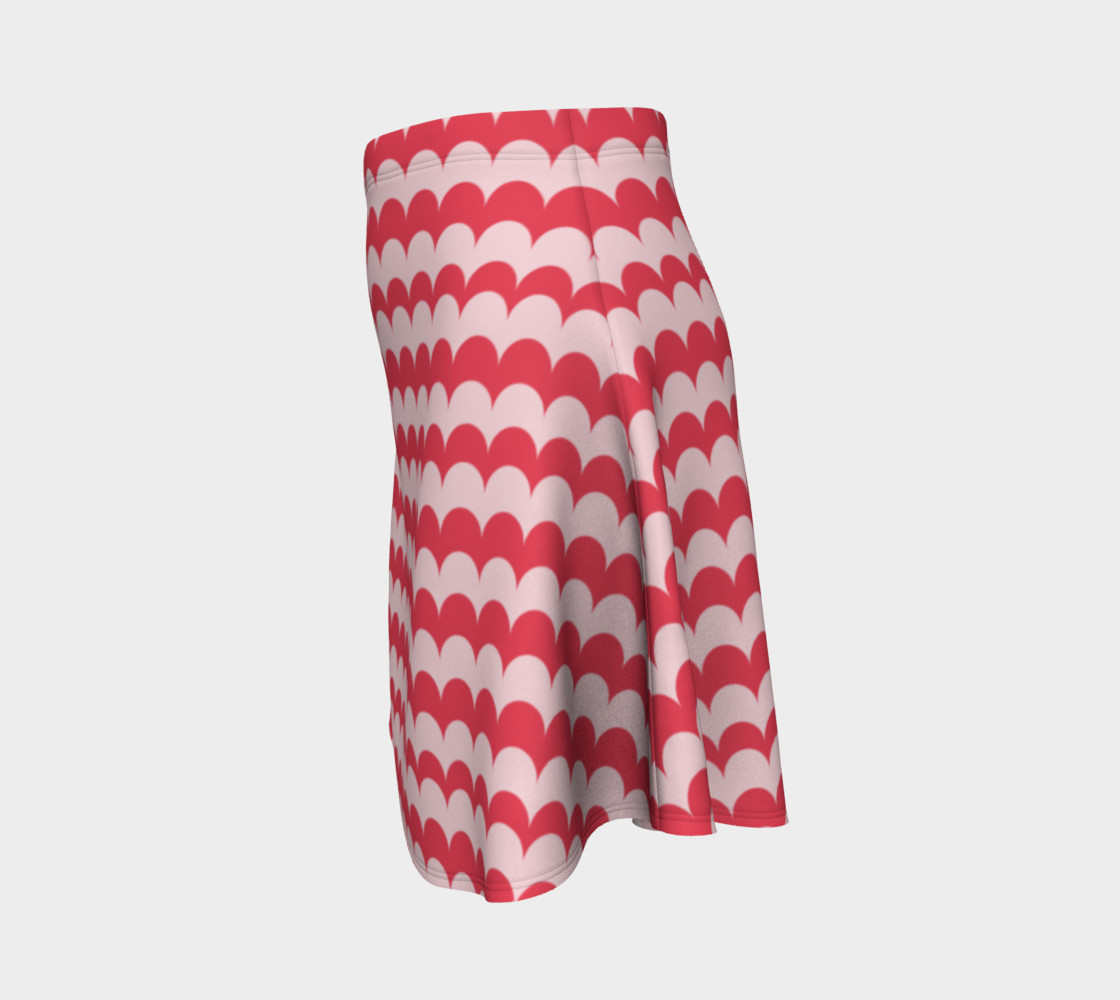 Aperçu de Pink Scallop Print Flare Skirt #2
