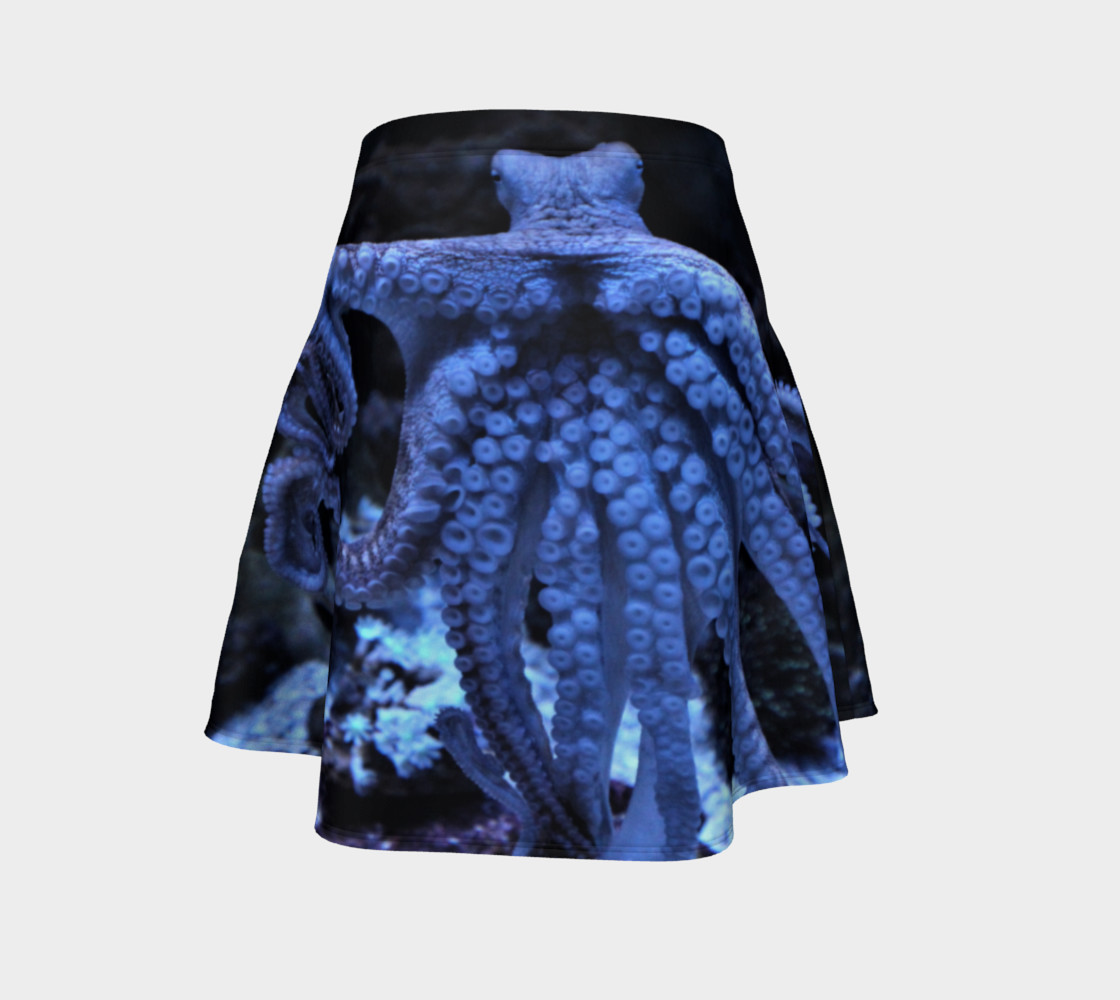 Dark Octopus Black light Skater Skirt preview #4