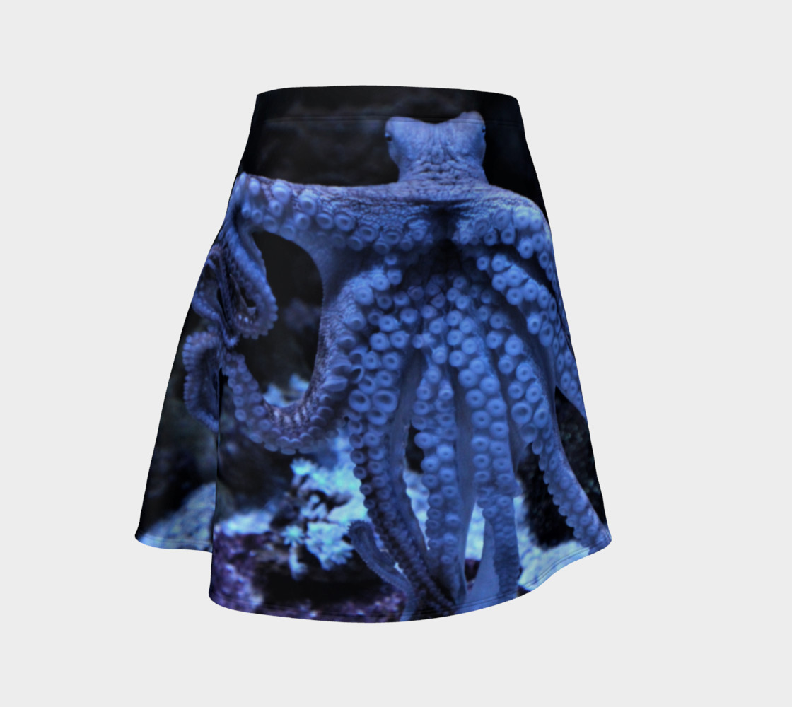 Dark Octopus Black light Skater Skirt preview #1