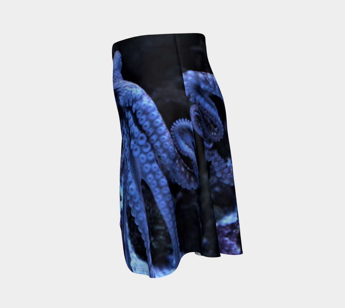 Dark Octopus Black light Skater Skirt preview #2