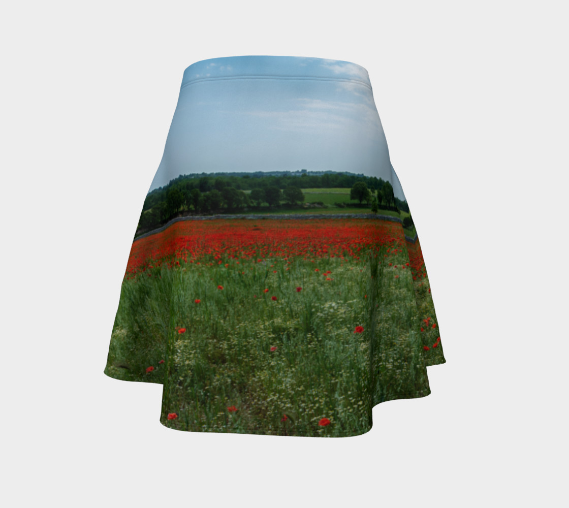 Utterly Italy Puglia Poppy Field Flare Skirt preview #4