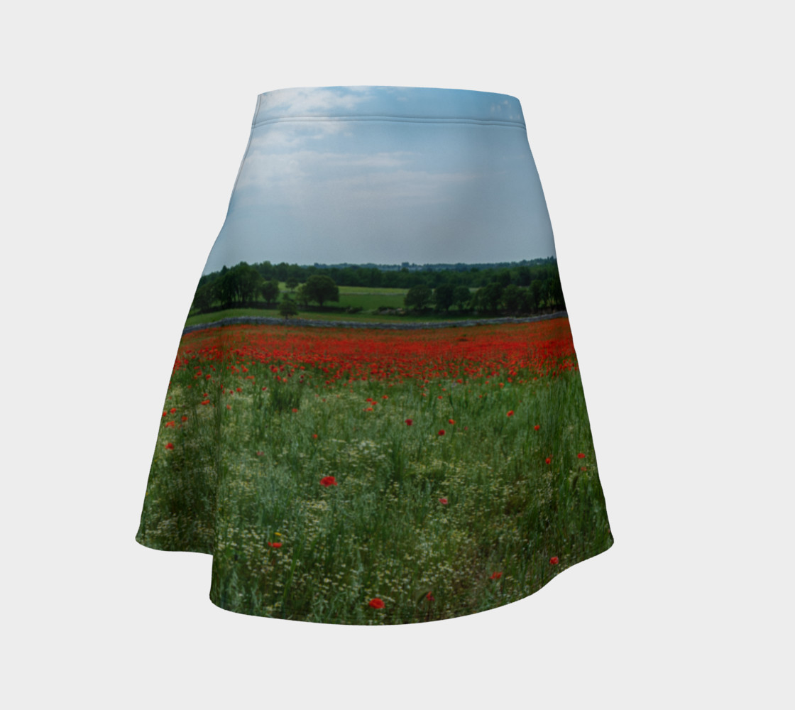 Utterly Italy Puglia Poppy Field Flare Skirt thumbnail #2