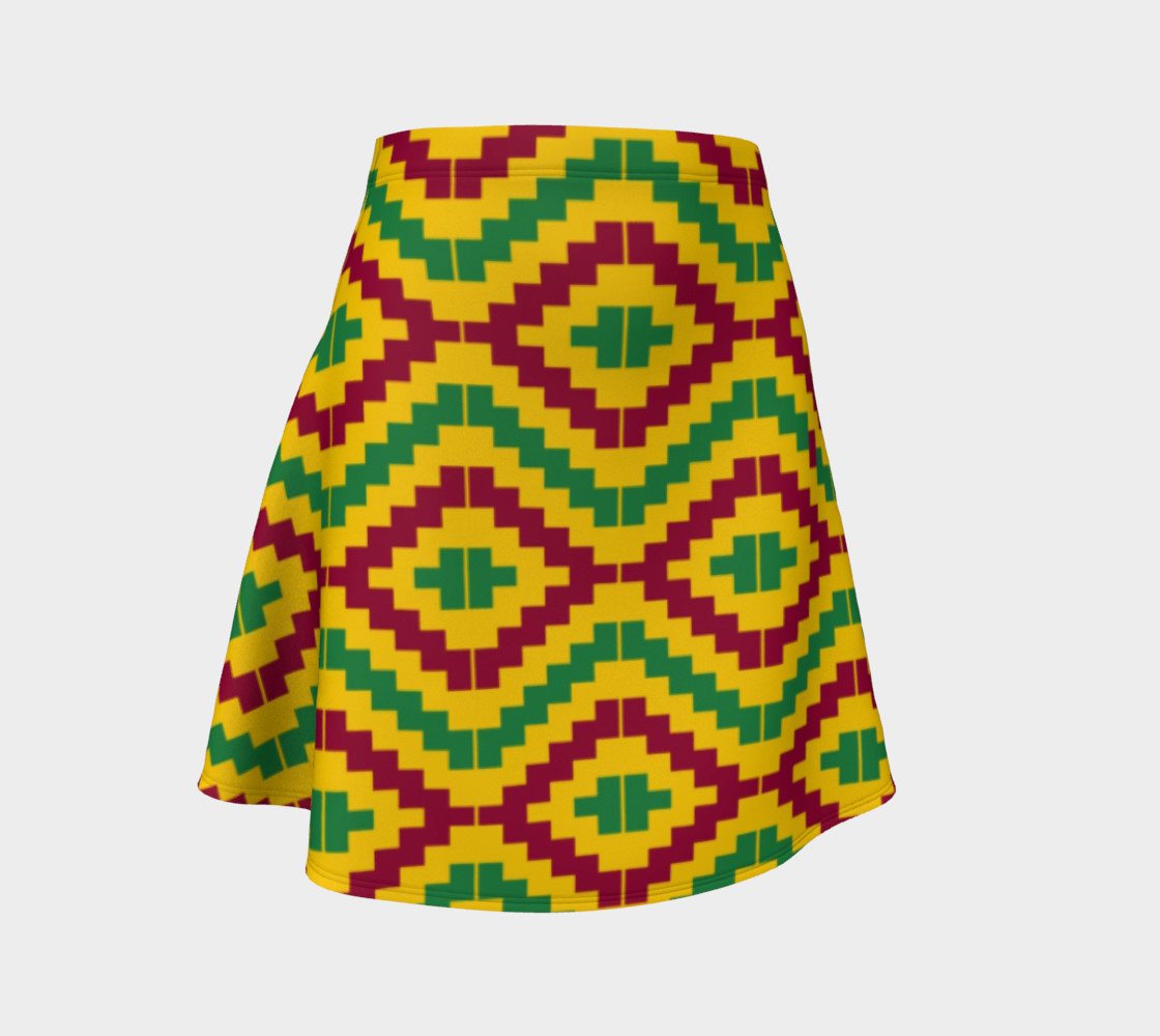 African Kente Print Flare Skirt preview #1