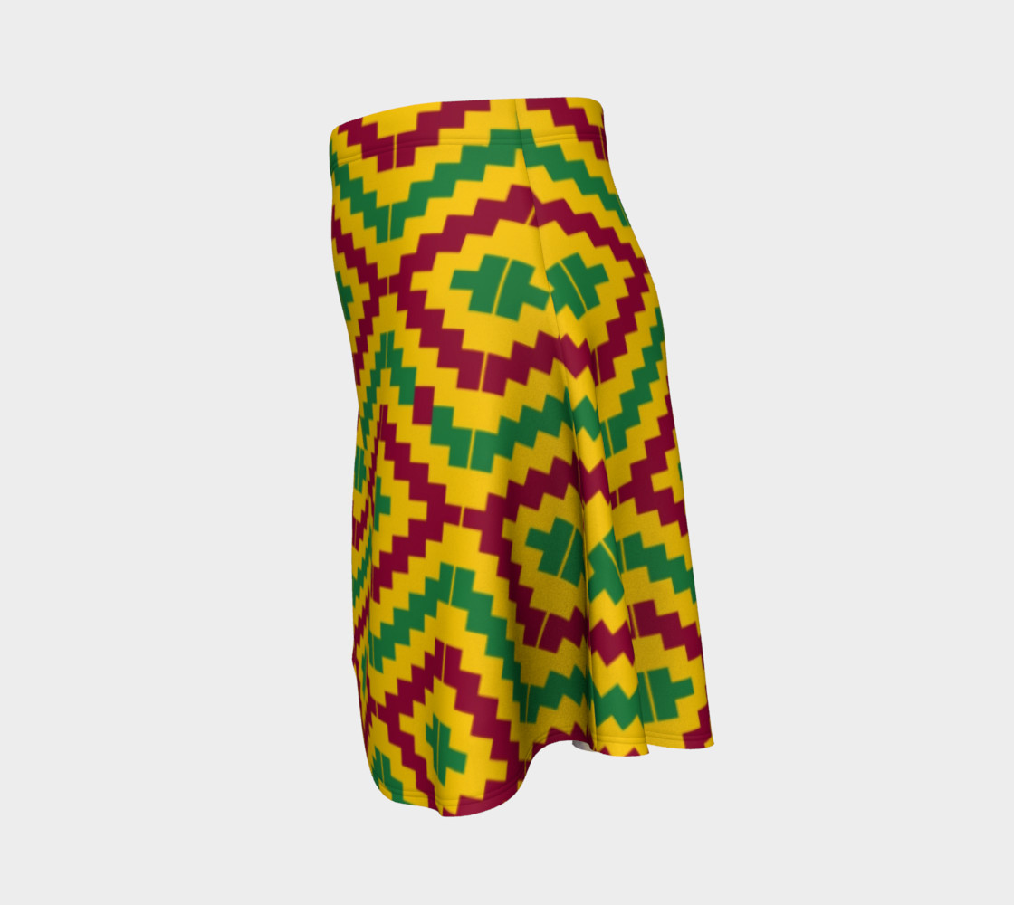 African Kente Print Flare Skirt preview #2