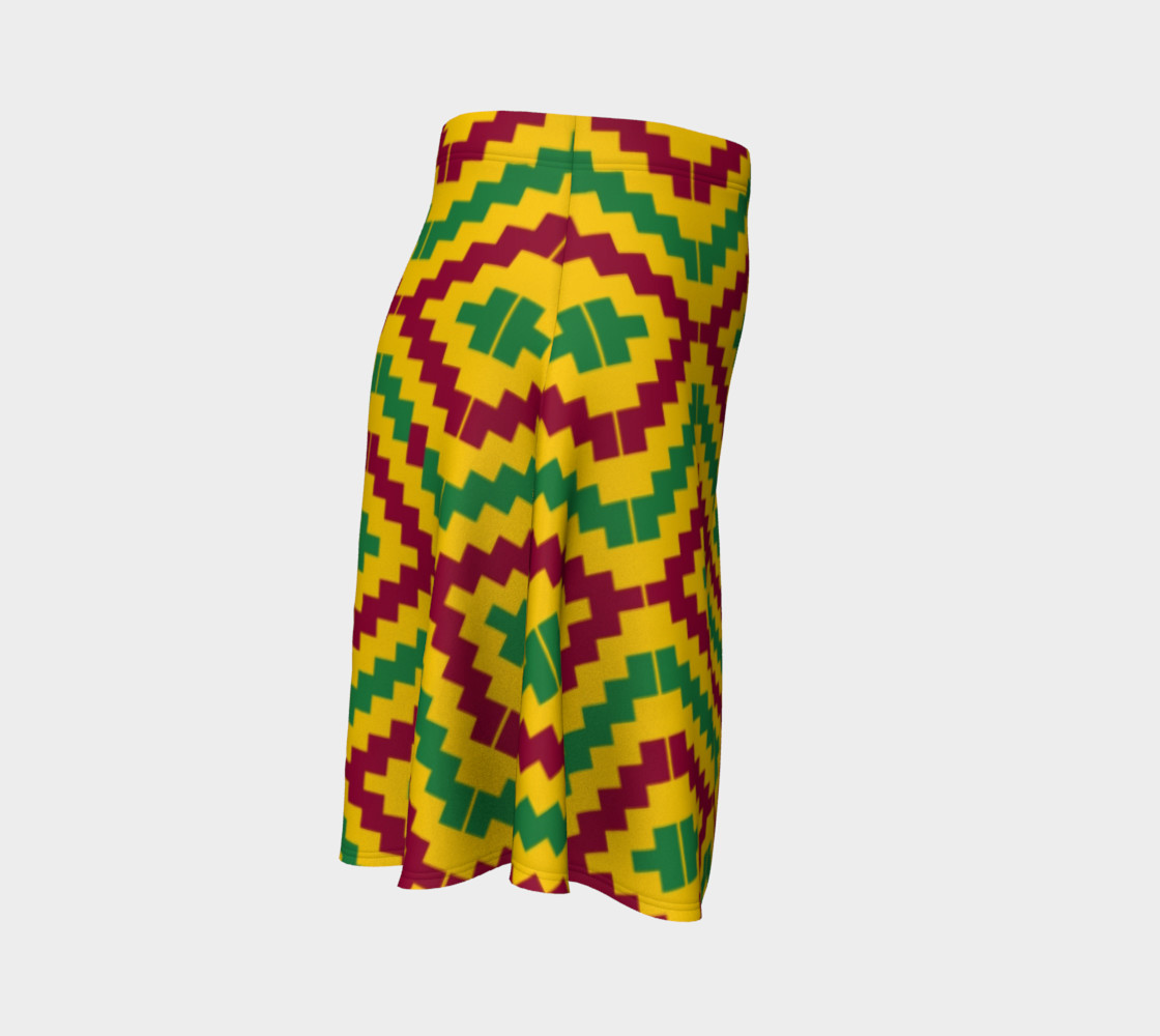 African Kente Print Flare Skirt preview #3