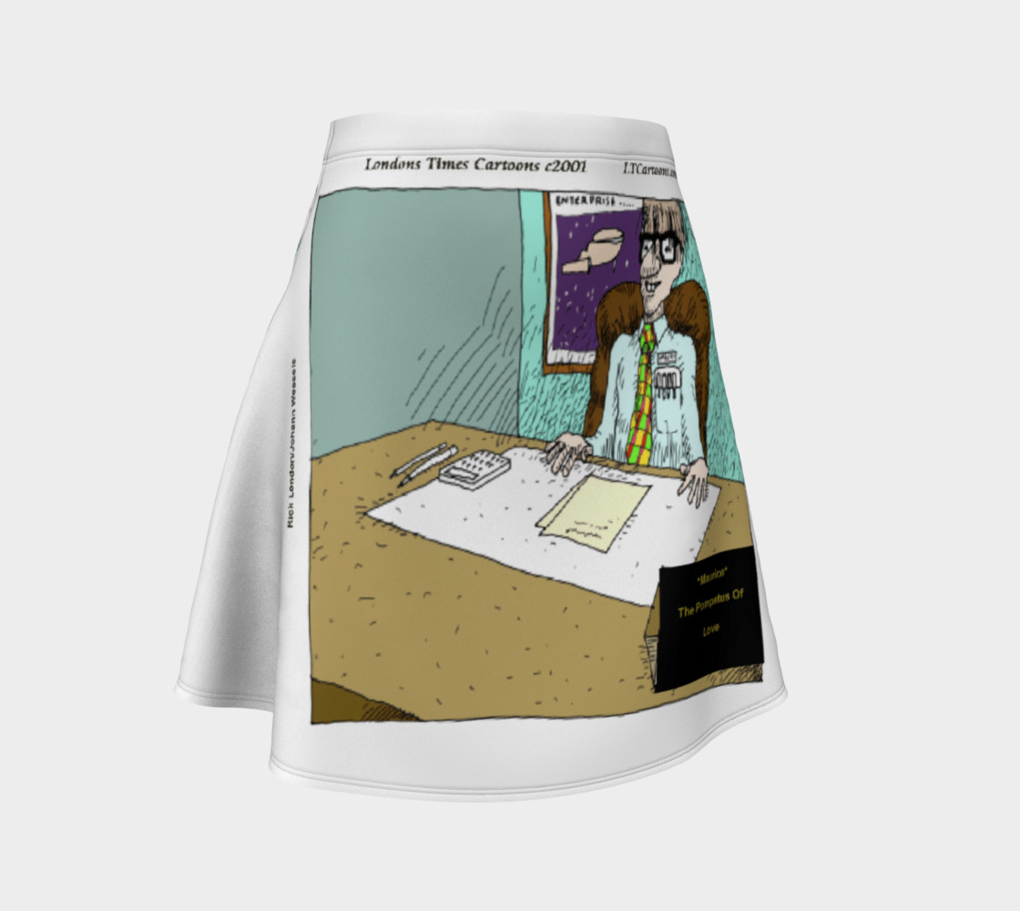 Pompatus Of Love Funny Cartoon Flair Skirt by Rick London preview #1