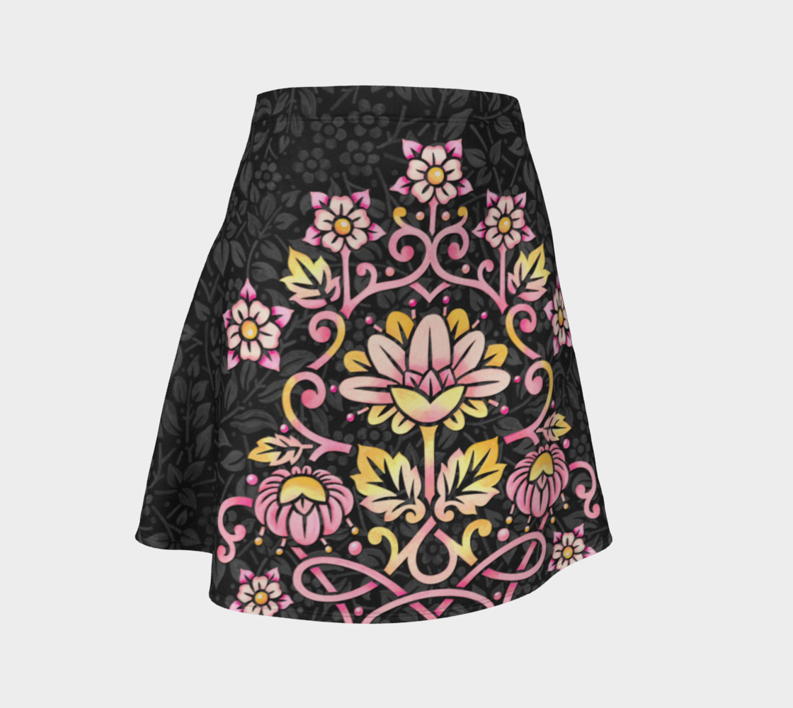 Rose Damask Flare Skirt preview #1