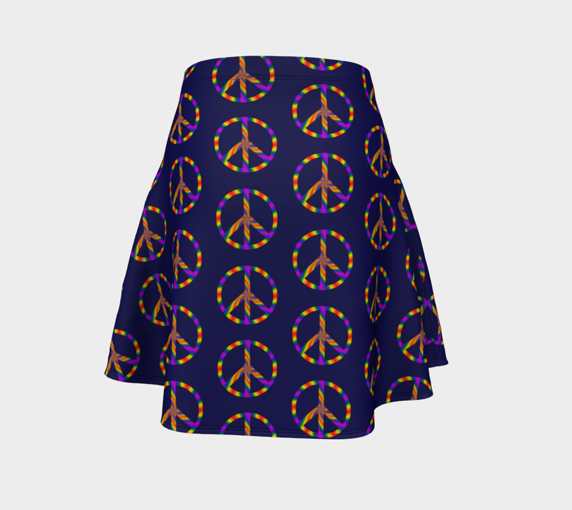 Rainbow Peace Sign Flare Skirt preview #4