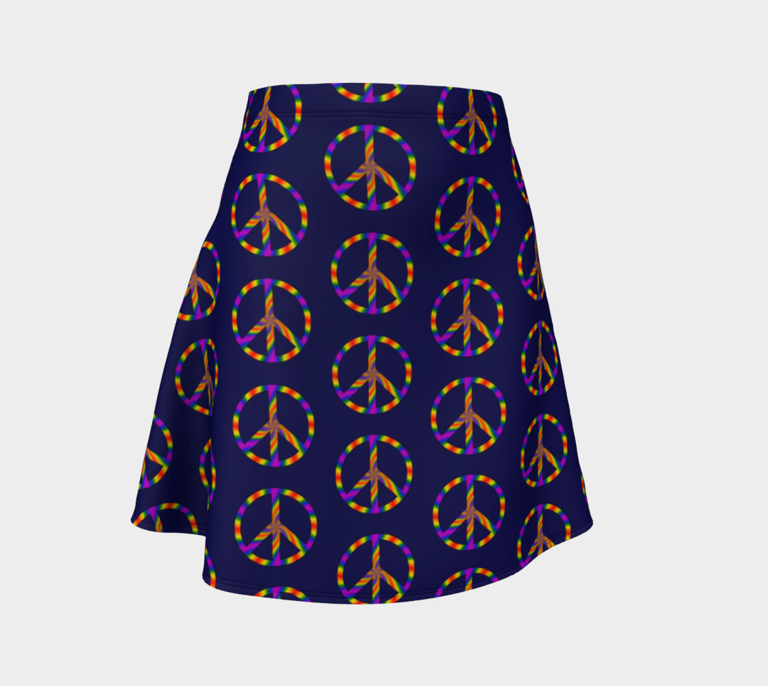 Rainbow Peace Sign Flare Skirt preview #1