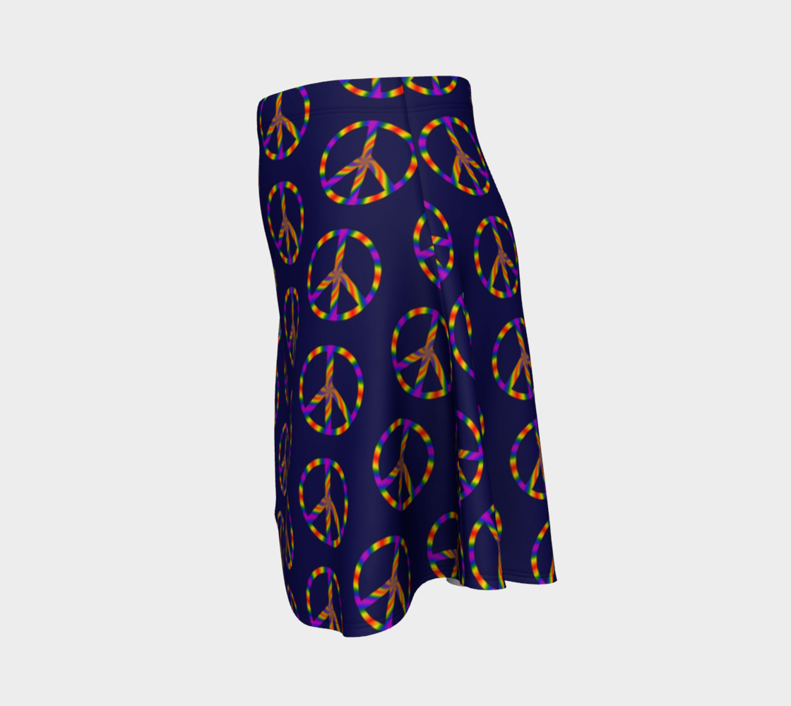 Rainbow Peace Sign Flare Skirt preview #2