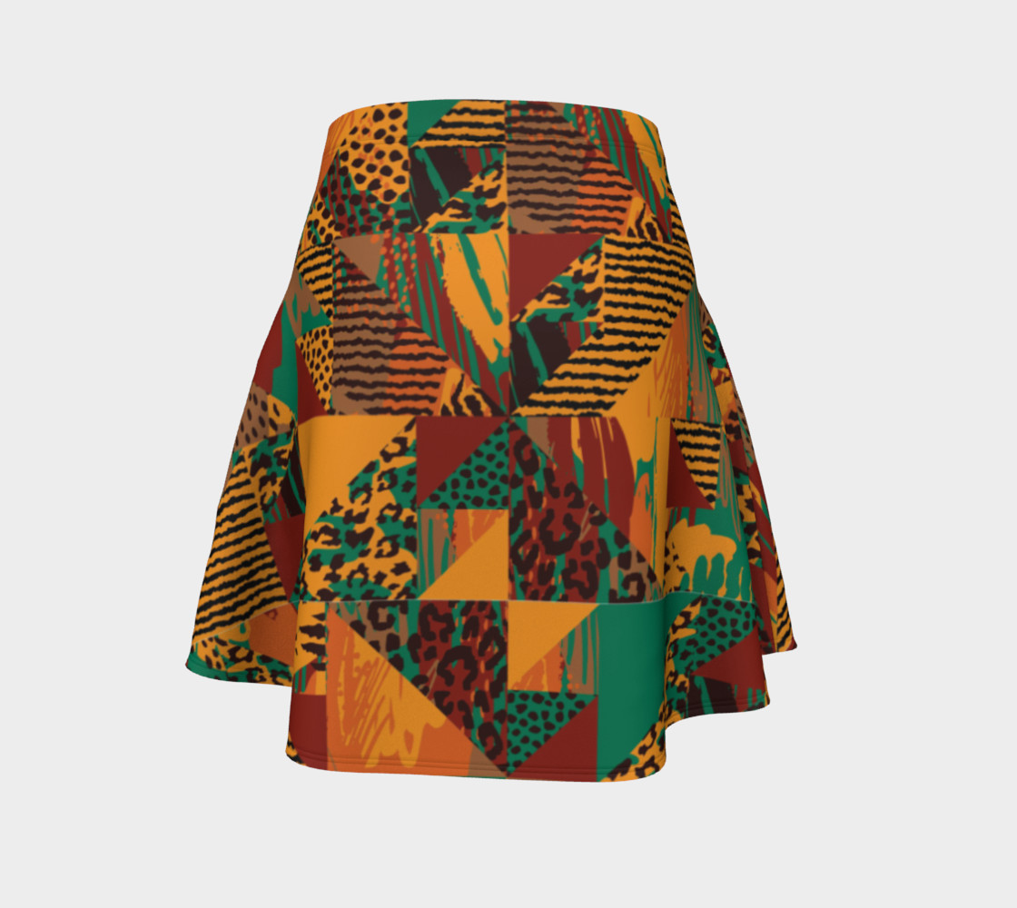 Abstract Safari Print Flare Skirt preview #4