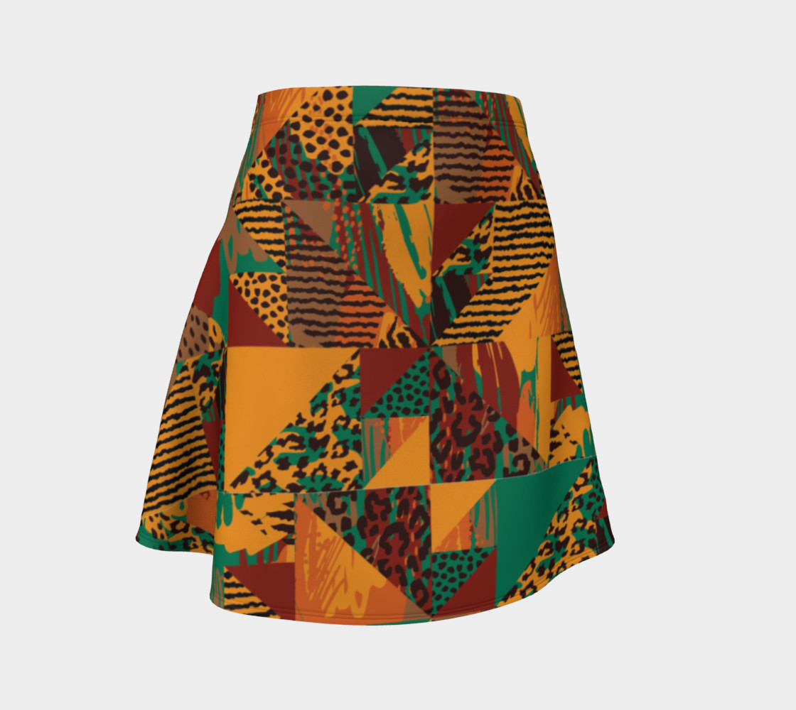 Abstract Safari Print Flare Skirt preview #1