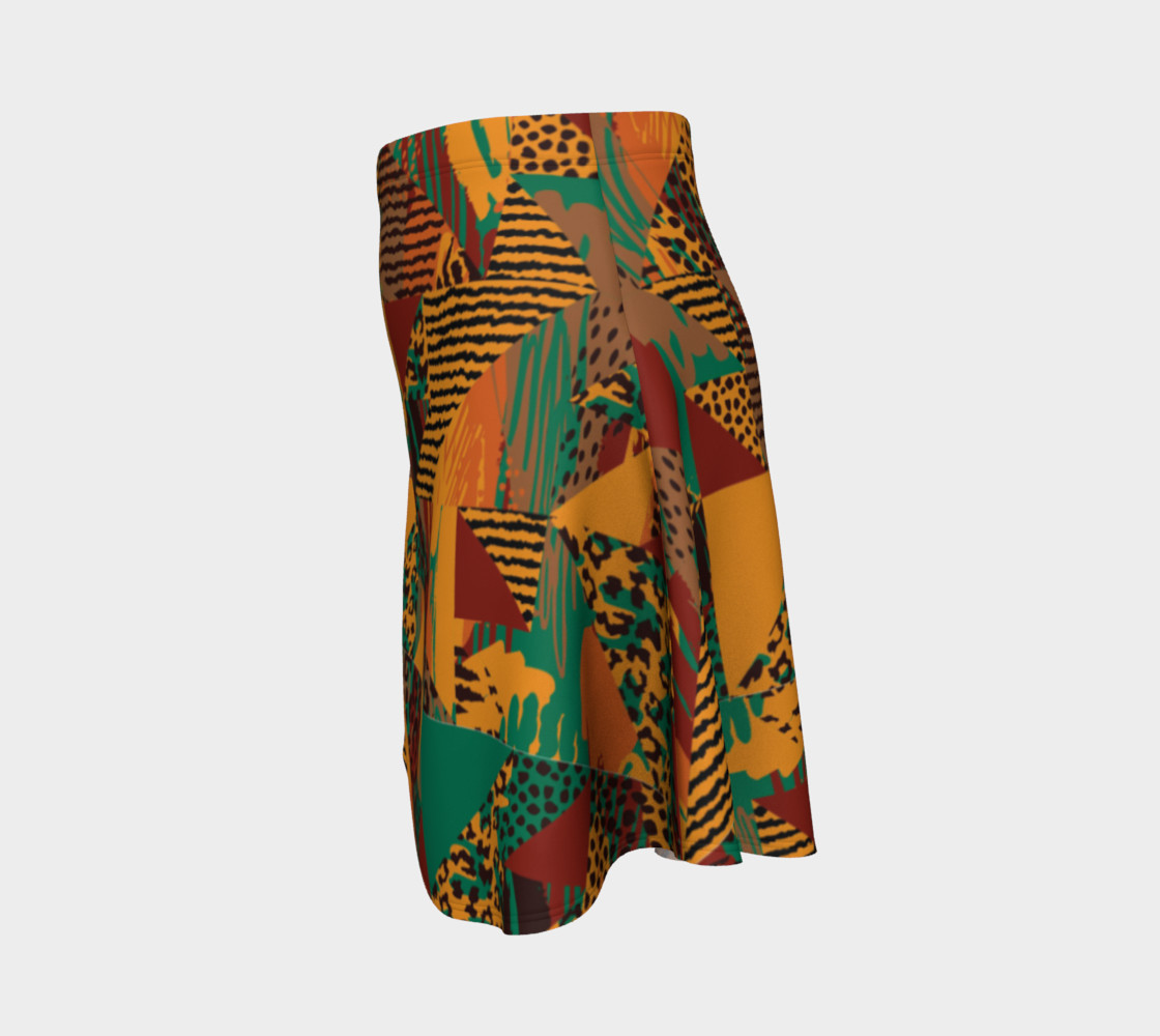 Abstract Safari Print Flare Skirt preview #2