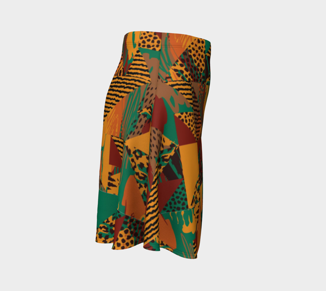 Abstract Safari Print Flare Skirt preview #3